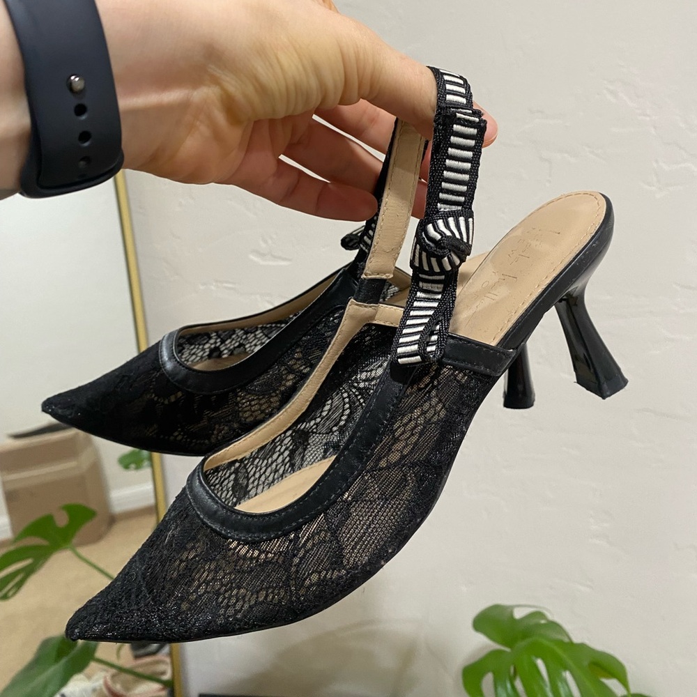 Nicole Miller Black Lace Women's Heels W9